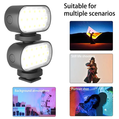 PULUZ PU564B 16-LED RGB Fill Light for Live Broadcast Mini Photography Video Lamp