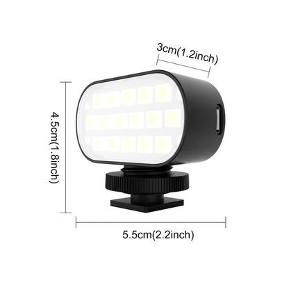PULUZ PU564B 16-LED RGB Fill Light for Live Broadcast Mini Photography Video Lamp