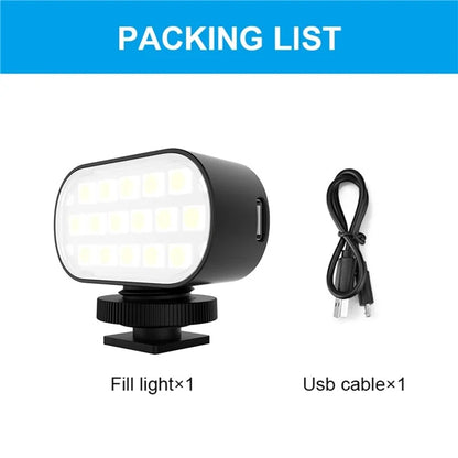 PULUZ PU564B 16-LED RGB Fill Light for Live Broadcast Mini Photography Video Lamp