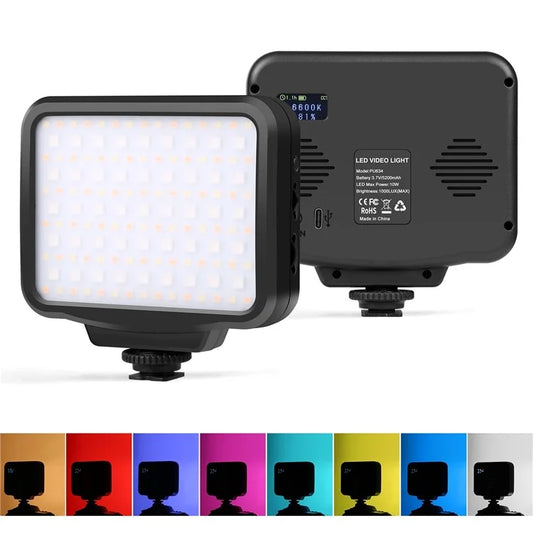 PULUZ PU634 RGB Photography Lamp Skin Beauty Live Streaming LED Fill Light for Camera Phone