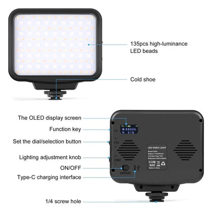PULUZ PU634 RGB Photography Lamp Skin Beauty Live Streaming LED Fill Light for Camera Phone