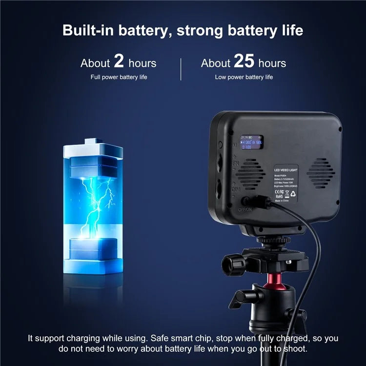 PULUZ PU634 RGB Photography Lamp Skin Beauty Live Streaming LED Fill Light for Camera Phone