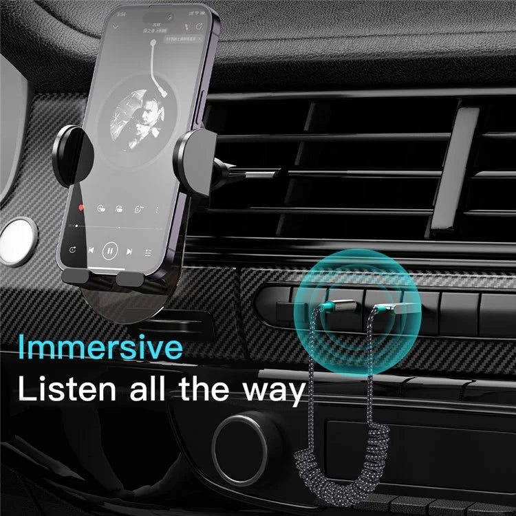 TOTU AD-10 1.7m Car AUX 3.5mm Bluetooth 5.0 Wireless Adapter Audio Cable