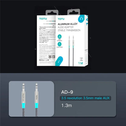 TOTU AD-9 1.3m 3.5mm Male to Male Audio Aux Cable for Mobile Phone / PC / MP3 Player