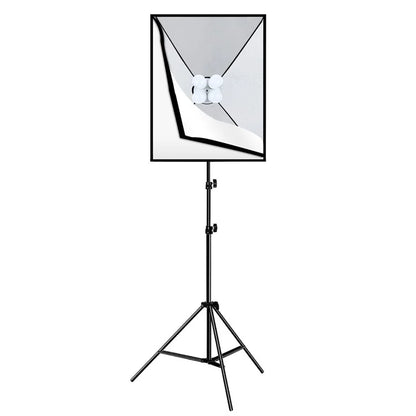 PULUZ PKT3134 2Pcs 50x70cm Softbox + 8x E27 LED Light Bulb + 2 x Tripod Stand Photography Kit Set