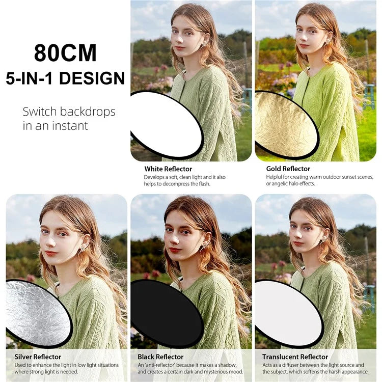 PULUZ PKT3112 Softlight Box Reflector Board Background Cloth Light Stand Photography Kit Set