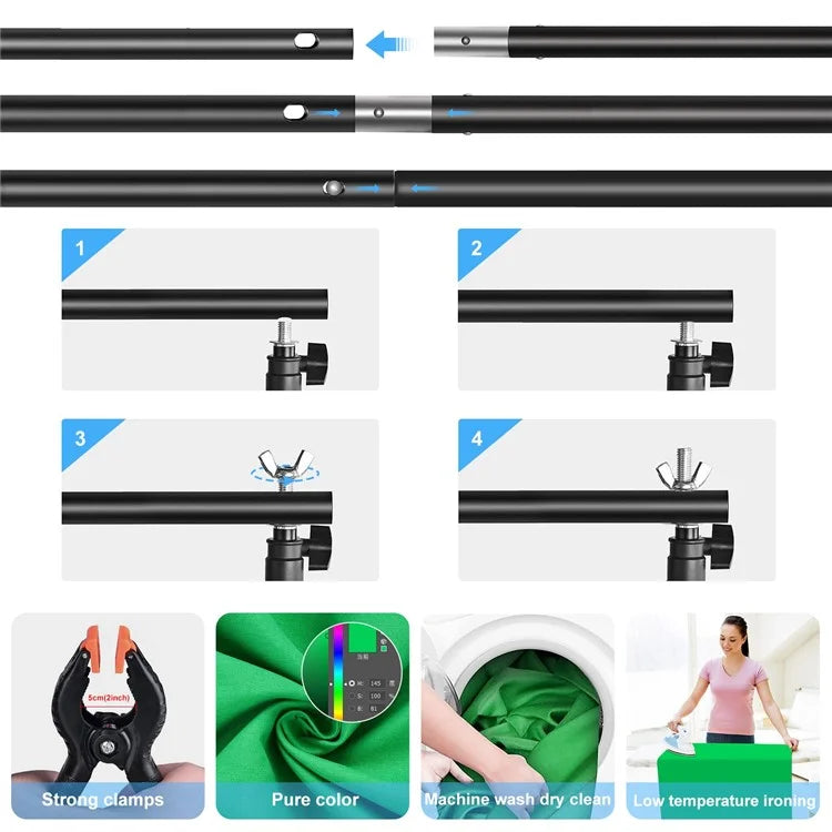 PULUZ PKT3112 Softlight Box Reflector Board Background Cloth Light Stand Photography Kit Set