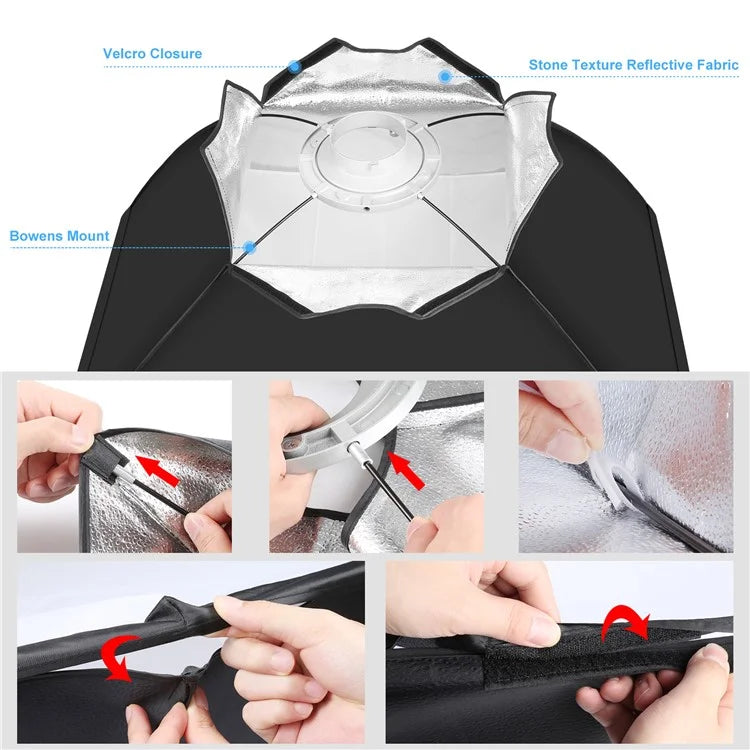 PULUZ PKT3111 3200K-5600K LED Studio Light with Softbox Photography Kit Set