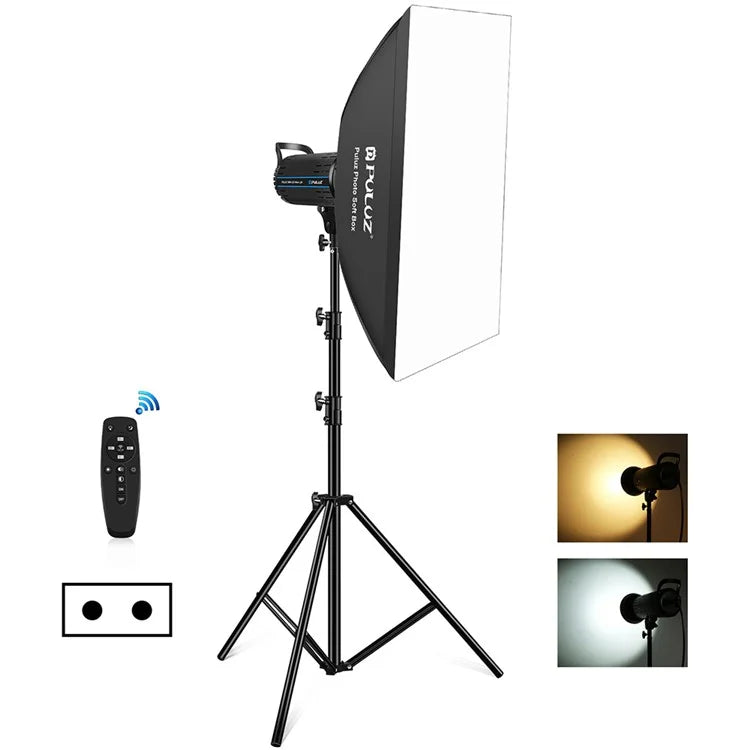 PULUZ PKT3111 3200K-5600K LED Studio Light with Softbox Photography Kit Set