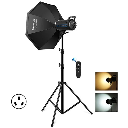 PULUZ PKT3108 Photography Kit Set 3200K-5600K 150W Video Light with Softbox Remote Control Light Holder