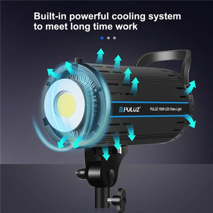PULUZ PKT3108 Photography Kit Set 3200K-5600K 150W Video Light with Softbox Remote Control Light Holder