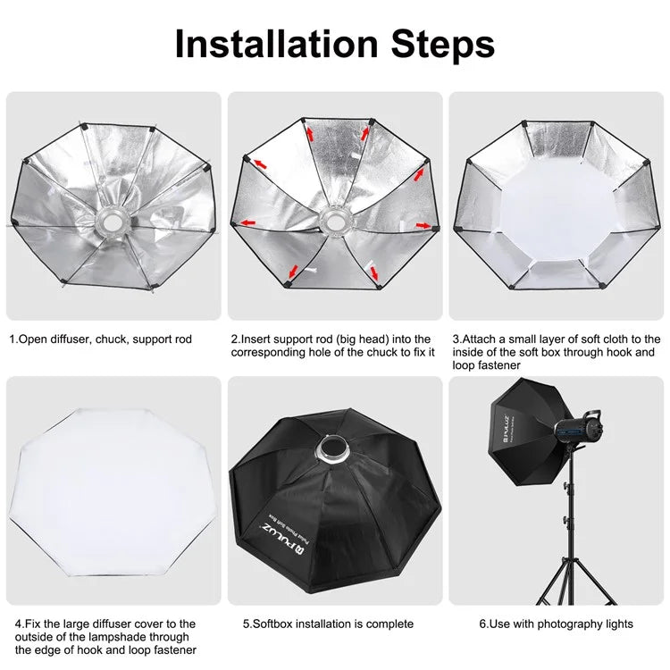 PULUZ PKT3108 Photography Kit Set 3200K-5600K 150W Video Light with Softbox Remote Control Light Holder