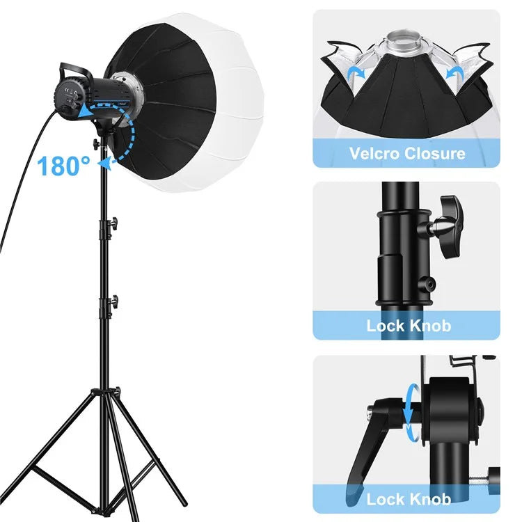 PULUZ PKT3105 Photography Studio Video Light with 2.8m Light Stand and Softbox Kit Set