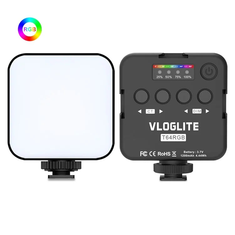 VLOGLITE T64RGB Cell Phone Camera Video Fill Light Mini Pocket Beauty Light Portable RGB Fill Light