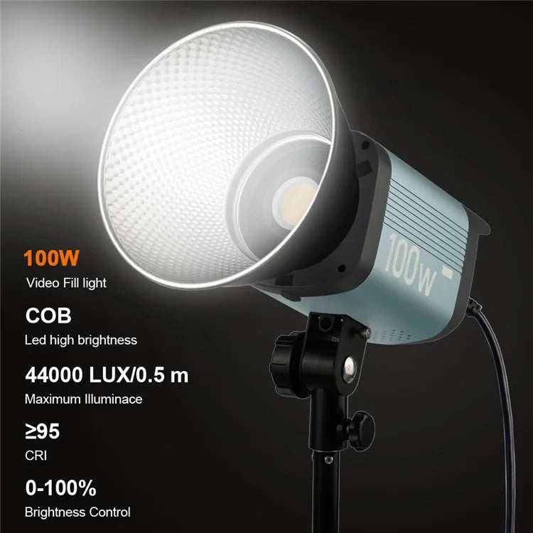 VLOGLITE P100 100W High Powerful Bright COB LED Light Professional Photography Video Fill Light for Live Streaming, Studio