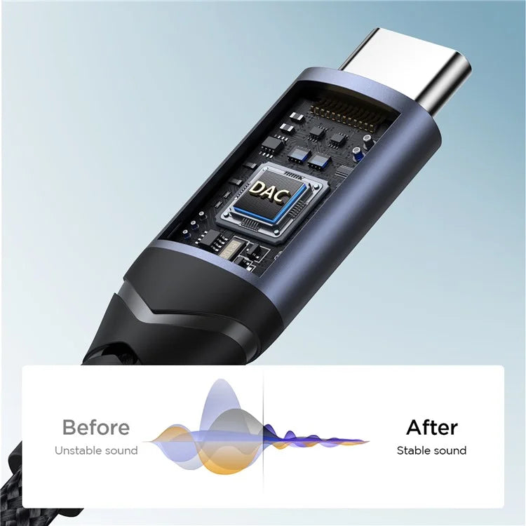 JOYROOM SY-C01 Type-C to 3.5mm Headphone Jack Adapter Audio Dongle Cable for Android Phone