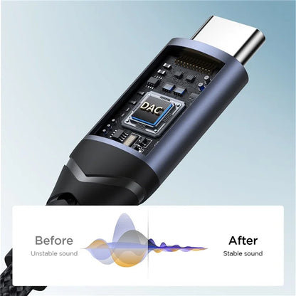 JOYROOM SY-C01 Type-C to 3.5mm Headphone Jack Adapter Audio Dongle Cable for Android Phone