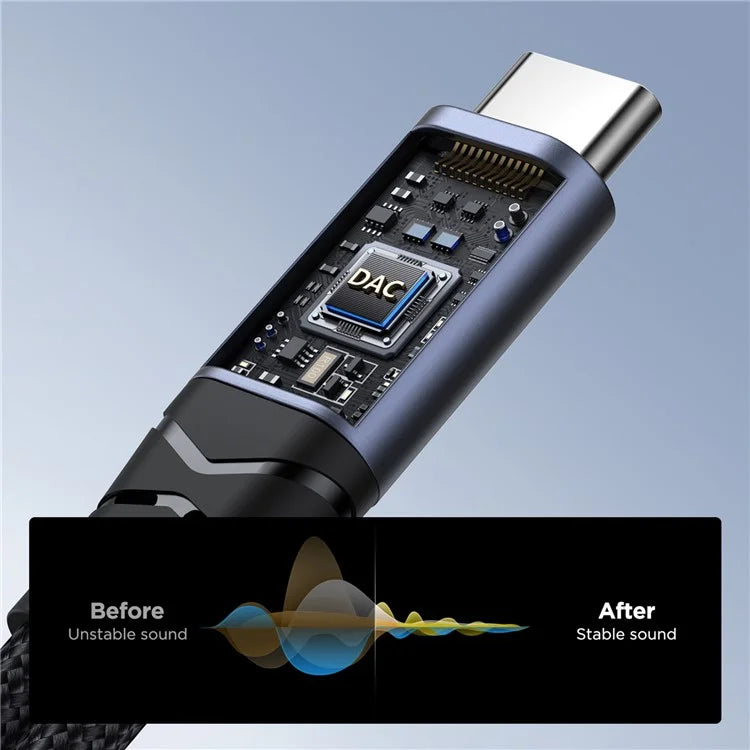 JOYROOM SY-C03 Type-C to Dual Type-C Audio Connector PD 60W Fast Charging Adapter Splitter