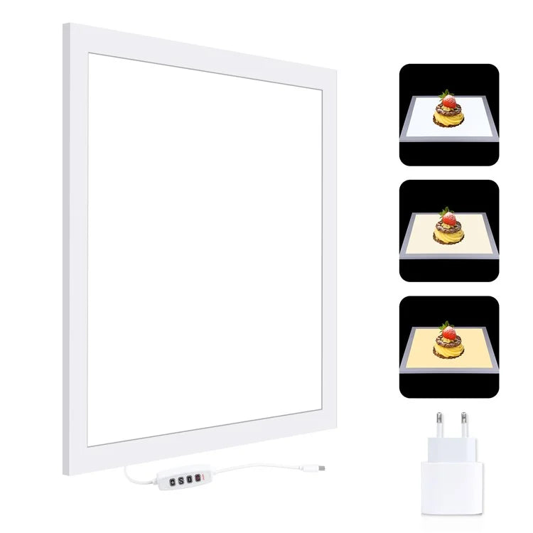 PULUZ PU5138 1200LM 38x38cm LED Photography Shadowless Bottom Light Dimmable Lamp Panel