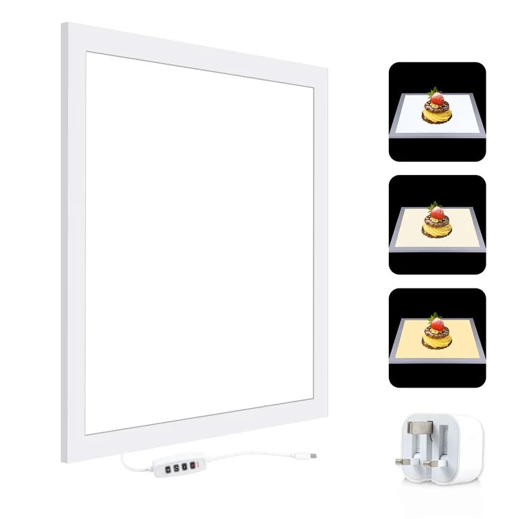 PULUZ PU5138 1200LM 38x38cm LED Photography Shadowless Bottom Light Dimmable Lamp Panel