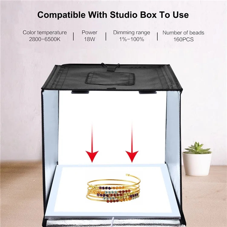 PULUZ PU5138 1200LM 38x38cm LED Photography Shadowless Bottom Light Dimmable Lamp Panel