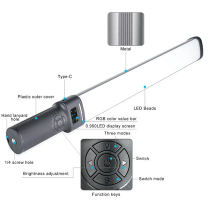 VLOGLITE W270RGB LED Studio Light for Live Streaming, E-Sports Handheld Fill Light