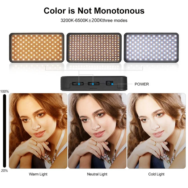 VLOGLITE W228 Portable Photographic Fill Light High-Brightness Video Light with Dual Color Temperature (Battery Not Included)