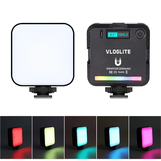 VLOGLITE W64RGB 20 Modes Live Broadcast Dimmable RGB LED Pocket Fill Light