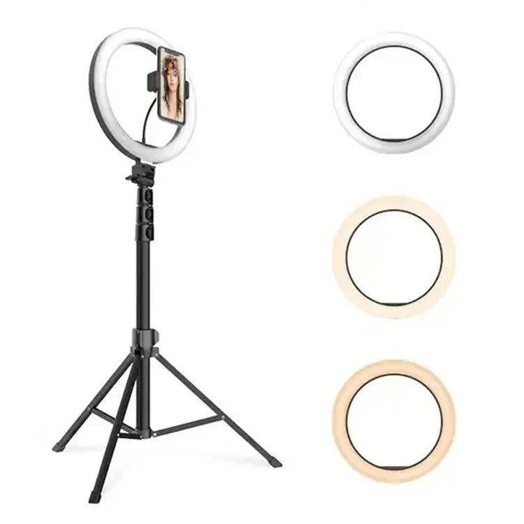 JMARY FM-536A 10-inch Ring Fill Light with Phone Clip + Bluetooth Shutter + Tripod