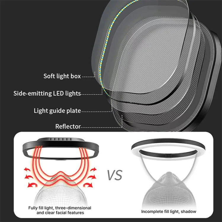 JMARY FM-58R Photography Fill Light 180-Degree Rotatable 9-inch LED Light for Live Streaming