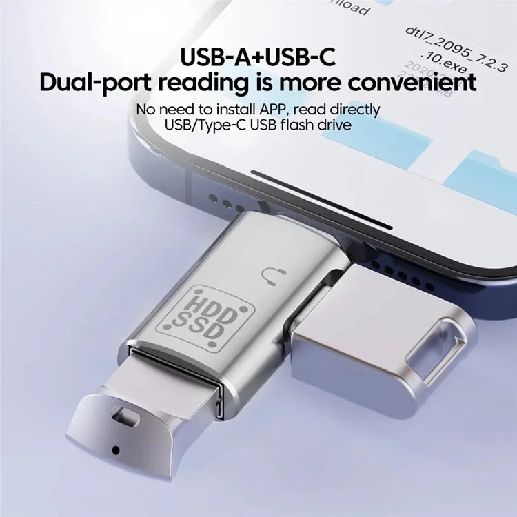 JS-109 Type-C OTG Adapter for Digital Headset and U-Disk, USB-C to Type-C / USB 3.0 Converter