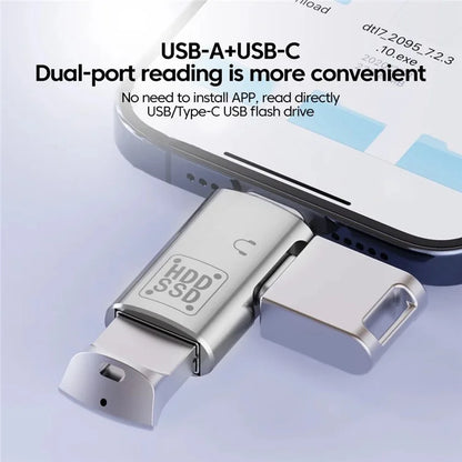 JS-109 Type-C OTG Adapter for Digital Headset and U-Disk, USB-C to Type-C / USB 3.0 Converter