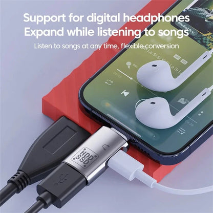 JS-109 Type-C OTG Adapter for Digital Headset and U-Disk, USB-C to Type-C / USB 3.0 Converter