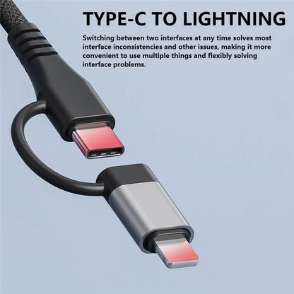 SVT02 For iPhone+Type-C Hub Adapter to 2 Type-C Ports+USB+2 Card Reader Slots