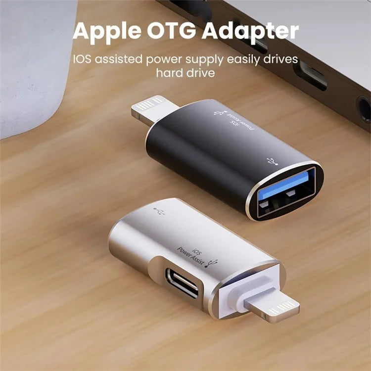 JS-103 For iPhone iPad Connector 7Pin Male to USB+Type-C Female OTG Adapter