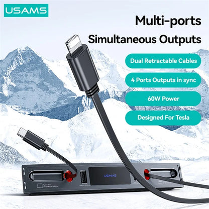 USAMS US-SJ649 For Tesla 3 / Y 60W Car Central Control Charging Hub