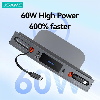 USAMS US-SJ649 For Tesla 3 / Y 60W Car Central Control Charging Hub