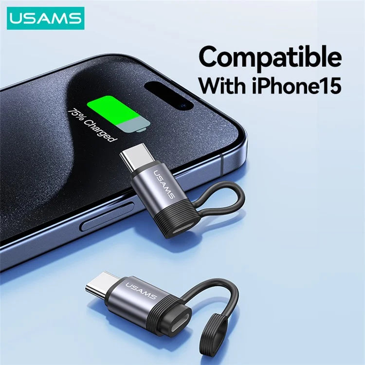 USAMS US-SJ677 AU17 PD 30W Charging Adapter Type-C Male to iOS Female Converter