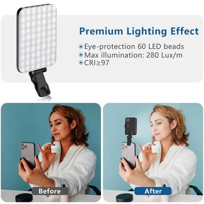 Rechargeable 60-LED Dimmable Fill Light for Mobile Phone / Camera / Computer