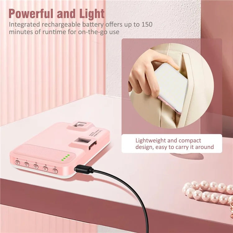 Rechargeable 60-LED Dimmable Fill Light for Mobile Phone  /  Camera  /  ComputerPink