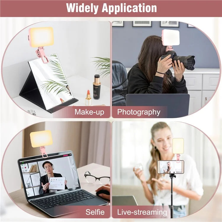 Rechargeable 60-LED Dimmable Fill Light for Mobile Phone  /  Camera  /  ComputerPink