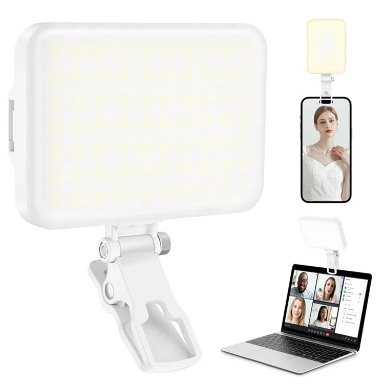 Rechargeable 60-LED Dimmable Fill Light for Mobile Phone  /  Camera  /  ComputerWhite