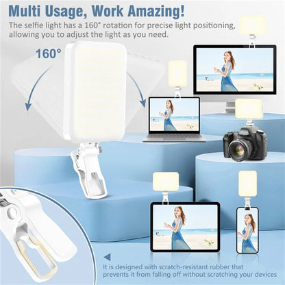 Rechargeable 60-LED Dimmable Fill Light for Mobile Phone  /  Camera  /  ComputerWhite