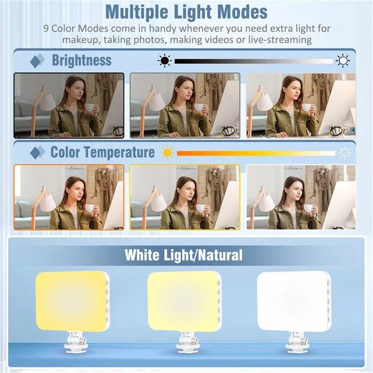 Rechargeable 60-LED Dimmable Fill Light for Mobile Phone  /  Camera  /  ComputerWhite