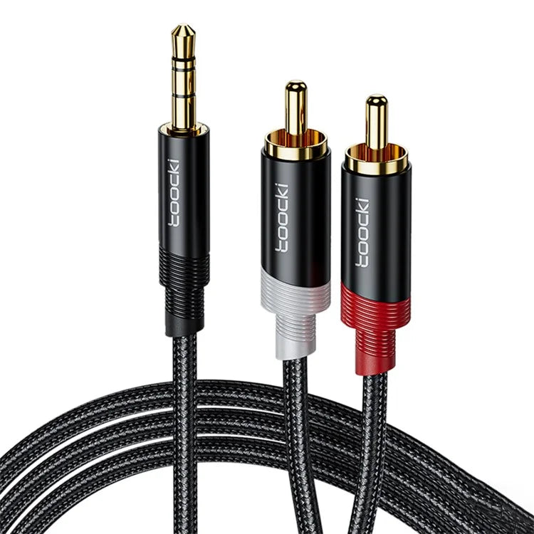TOOCKI TQ-X41 3m 3.5mm Aux Cable 3.5mm Jack to 2RCA Male Stereo Y-Splitter Cable