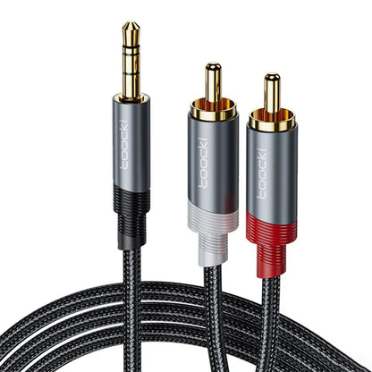 TOOCKI TQ-X41 2m Y Splitter Stereo Audio Adapter Cable 3.5mm Jack to 2RCA Male Cord