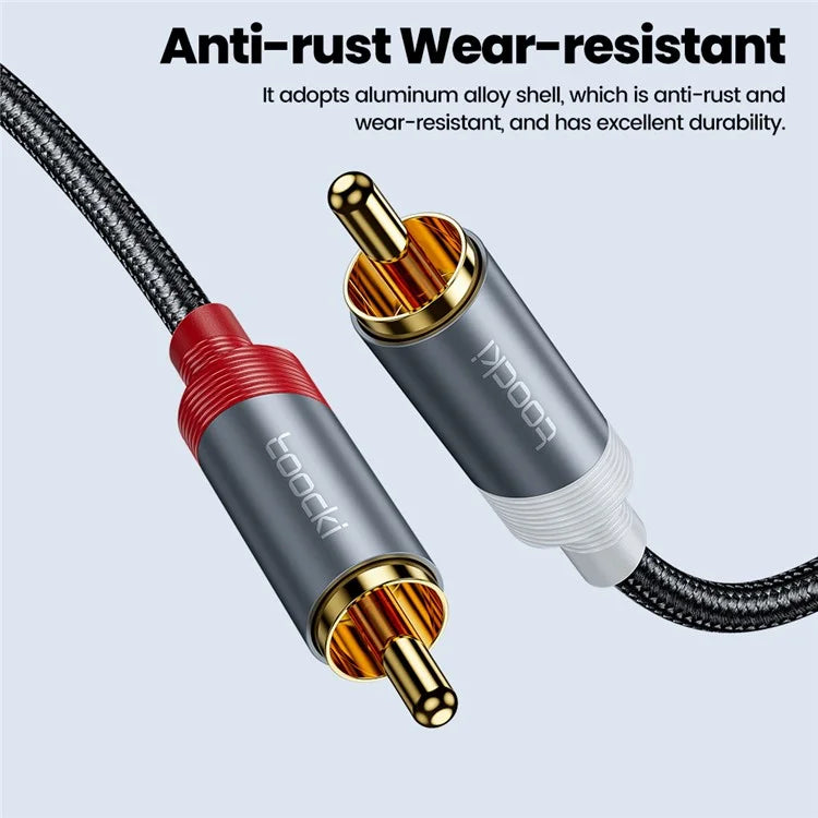 TOOCKI TQ-X41 2m Y Splitter Stereo Audio Adapter Cable 3.5mm Jack to 2RCA Male Cord