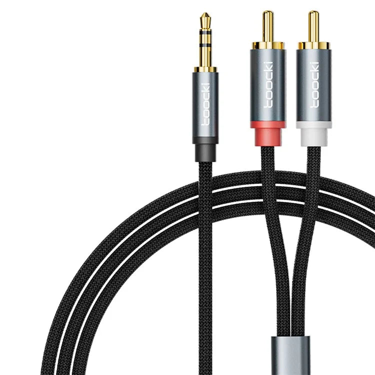 TOOCKI TQ-YP07 2m 3.5mm Stereo Y-Splitter Cable Cord Jack to 2RCA Male Aux Cord