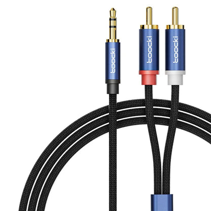 TOOCKI TQ-YP07 3m Stereo Y-Splitter Cable 3.5mm Jack to 2RCA Male Aux Cord