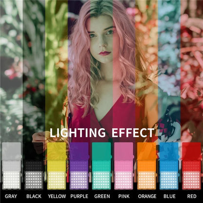 2Pcs / Set Live Broadcast LED Fill Light with Floor Stand and 9 Color Filters